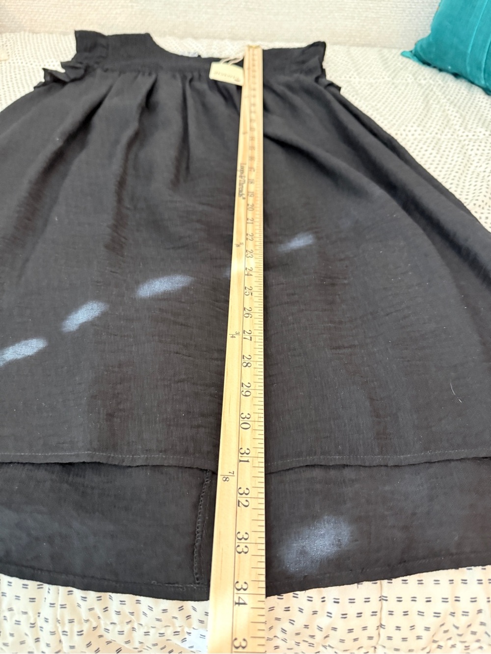 Umgee Black Smocked Ruffle Sleeve Mini Dress Size M - Picture 5 of 7
